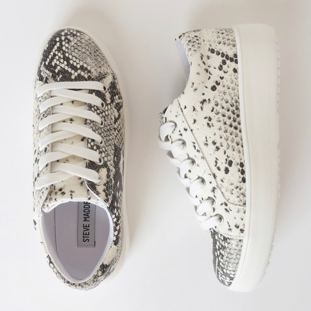 Steve Madden Blade Natural Snake Platform Sneakers